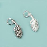 Sterling Silver Pendants, 925 Sterling Silver, Feather, DIY Approx 4mm 