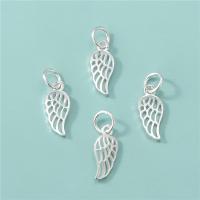 Sterling Silver Pendants, 925 Sterling Silver, Wing Shape, DIY & hollow, silver color Approx 3.8mm 