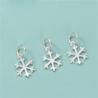 Sterling Silver Pendants, 925 Sterling Silver, Snowflake, DIY, silver color Approx 4mm 