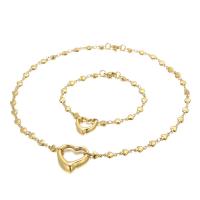 Titanium Steel Jewelry Set, bracelet & necklace, titanium steel lobster clasp, for woman 