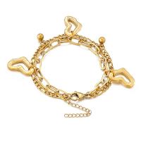 Stainless Steel Chain Bracelets, 304 Stainless Steel, 304 stainless steel lobster clasp, for woman .5 cm 