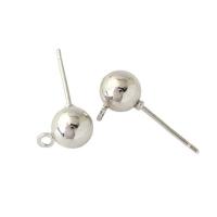 Iron Earring Drop Component, plated, silver color, 6mm 