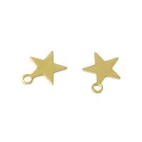Brass Star Pendants, polished, golden 
