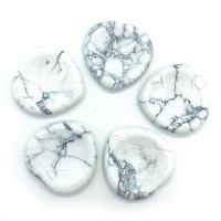 Magnesit Thumb Worry Stone, Herz, Massage, weiß, 40x40x6mm, verkauft von PC