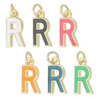 Letter Brass Pendants, Letter R, gold color plated, fashion jewelry & DIY & enamel Approx 2mm 