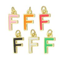 Letter Brass Pendants, Letter F, gold color plated, fashion jewelry & DIY & enamel Approx 2mm 