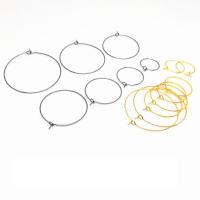 Stainless Steel Hoop Earring Component, 304 Stainless Steel, Round, Galvanic plating, fashion jewelry & DIY & Unisex & machine polishing 