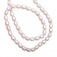 Perlas Arroz Freshwater, Perlas cultivadas de agua dulce, Bricolaje, Blanco, 4-5mm, longitud:35-37 cm, Vendido por Sarta