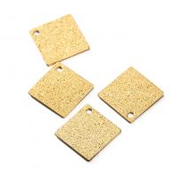 Brass Jewelry Pendants, Square, plated, golden 