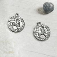 Stainless Steel Pendants, 304 Stainless Steel, Round, silver color 