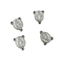 Stainless Steel Charm Connector, 304 Stainless Steel, silver color 