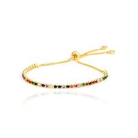 Cubic Zirconia Micro Pave Brass Bracelet, micro pave cubic zirconia & for woman, mixed colors cm 