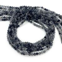 Rutilated Quartz Beads, Black Rutilated Quartz, Round, DIY & faceted, black Approx 14.96 Inch 