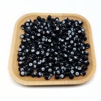 Solid Color Acrylic Beads, Round, printing, DIY, black, 8mm 