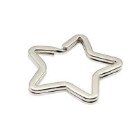 Stainless Steel Key Split Ring, 304 Stainless Steel, Star, machine polished, DIY & Unisex, original color 