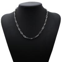 Stainless Steel Chain Necklace, 304 Stainless Steel, 304 stainless steel lobster clasp, Unisex, silver color 