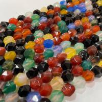 Mixed Agate Beads, Star Cut Faceted & DIY, mixed colors Approx 38 cm 