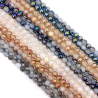 Natürliche Crackle Achat Perlen, Flachen Achat, rund, halb plattiert, DIY & verschiedene Größen vorhanden, Länge:ca. 14.96 ZollInch, verkauft von Strang