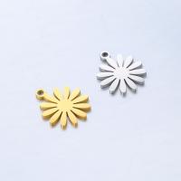 Stainless Steel Flower Pendant, 304 Stainless Steel, Daisy, polished, fashion jewelry & DIY 