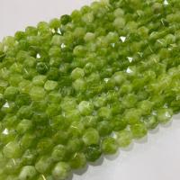 Perles péridot naturel, Olivine naturelle, Rond, Surface de coupe de l'étoile & DIY, vert Environ 38 cm, Vendu par brin