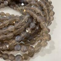 Natural Grey Agate Beads, Star Cut Faceted & DIY, brown Approx 38 cm 