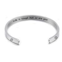 Stainless Steel Cuff Bangle, 304 Stainless Steel & for woman & enamel, original color, 5mm 