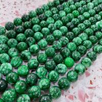 Jadeit Perlen, rund, DIY, grün, Länge:ca. 38 cm, verkauft von Strang