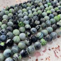 Perles agate de feu craquelées naturelles, agate feu, DIY, vert Environ 38 cm, Vendu par brin