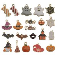 Mode Halloween-Anhänger, Zinklegierung, DIY & Emaille & gemischt, 10-30mm, 21PCs/Tasche, verkauft von Tasche