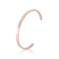 Stainless Steel Cuff Bangle, 304 Stainless Steel, fashion jewelry & for woman, rose gold color, 4.5mm, Inner Approx 50mm 