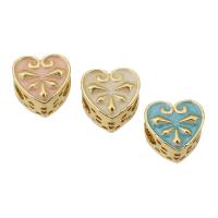 Zinc Alloy Large Hole Beads, Heart, gold color plated, DIY & enamel Approx 5mm 