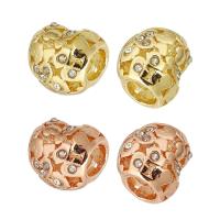 Zinc Alloy Large Hole Beads, Heart, plated, DIY & with rhinestone Approx 5mm 