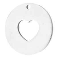 Stainless Steel Pendants, 304 Stainless Steel, Heart, fashion jewelry, original color Approx 2mm 