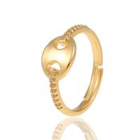 Cubic Zirconia Micro Pave Brass Finger Ring, gold color plated, Adjustable & micro pave cubic zirconia & for woman, 22mm 