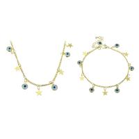 Collier Evil Eye bijoux, laiton, Placage de couleur d'or, styles différents pour le choix & pour femme & émail, Vendu par PC