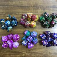 Acrylic Dice, irregular, 7 pieces & faceted 16mm 