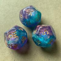 Acrylic Dice, irregular, 3 pieces & faceted, blue, 16mm 