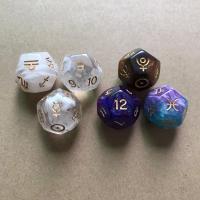 Acrylic Dice, irregular, 3 pieces & faceted 16mm 