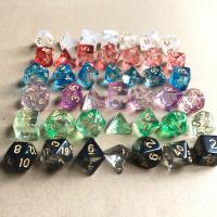 Acrylic Dice, irregular, 7 pieces & faceted 16mm 