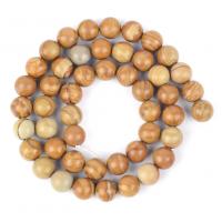 Holzmaserung Stein Perlen, Grain Stein, DIY, gelb, Länge:37-39 cm, verkauft von Strang