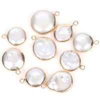 Freshwater Pearl Pendants, with Zinc Alloy, white, 12-18mm 