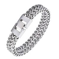 Titanium Steel Bracelet, Round, plated, fashion jewelry & for man 