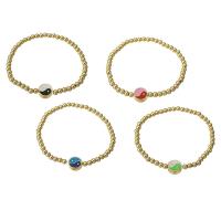 Bracelets Brass Enamel, laiton, Placage de couleur d'or, Tai Ji & pour femme & émail, plus de couleurs à choisir Environ 6.6 pouce, Vendu par PC