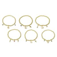 Cubic Zirconia Micro Pave Brass Bracelet, gold color plated & micro pave cubic zirconia & for woman Approx 6.4 Inch 