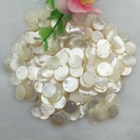 White Shell Pendants, plated, white, 10mm 