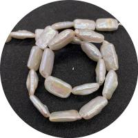 Biwa Cultured Freshwater Pearl Beads, Rectangle, polished, DIY, white Approx 14.96 Inch 