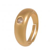 Cubic Zirconia Micro Pave Brass Finger Ring, gold color plated, Adjustable & micro pave cubic zirconia & for woman 22mm 