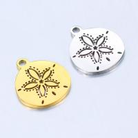 Stainless Steel Pendants, 304 Stainless Steel, Round, Vacuum Ion Plating, fashion jewelry 