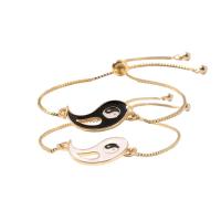 Enamel Brass Bracelets, ying yang & for woman 