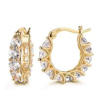 Cubic Zirconia Micro Pave Brass Earring, brass earring lever back clip, micro pave cubic zirconia & for woman 